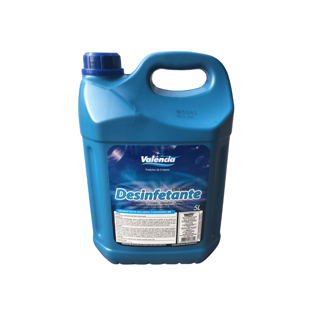 Desinfetante Giovanna Baby Valência 5l. Categoria Produtos de Limpeza. Subcategoria Desinfetantes. Marca Valência. Quantidade 5L. Casa Limpa em São Paulo, Rua Apinajés 1484, Sumaré.