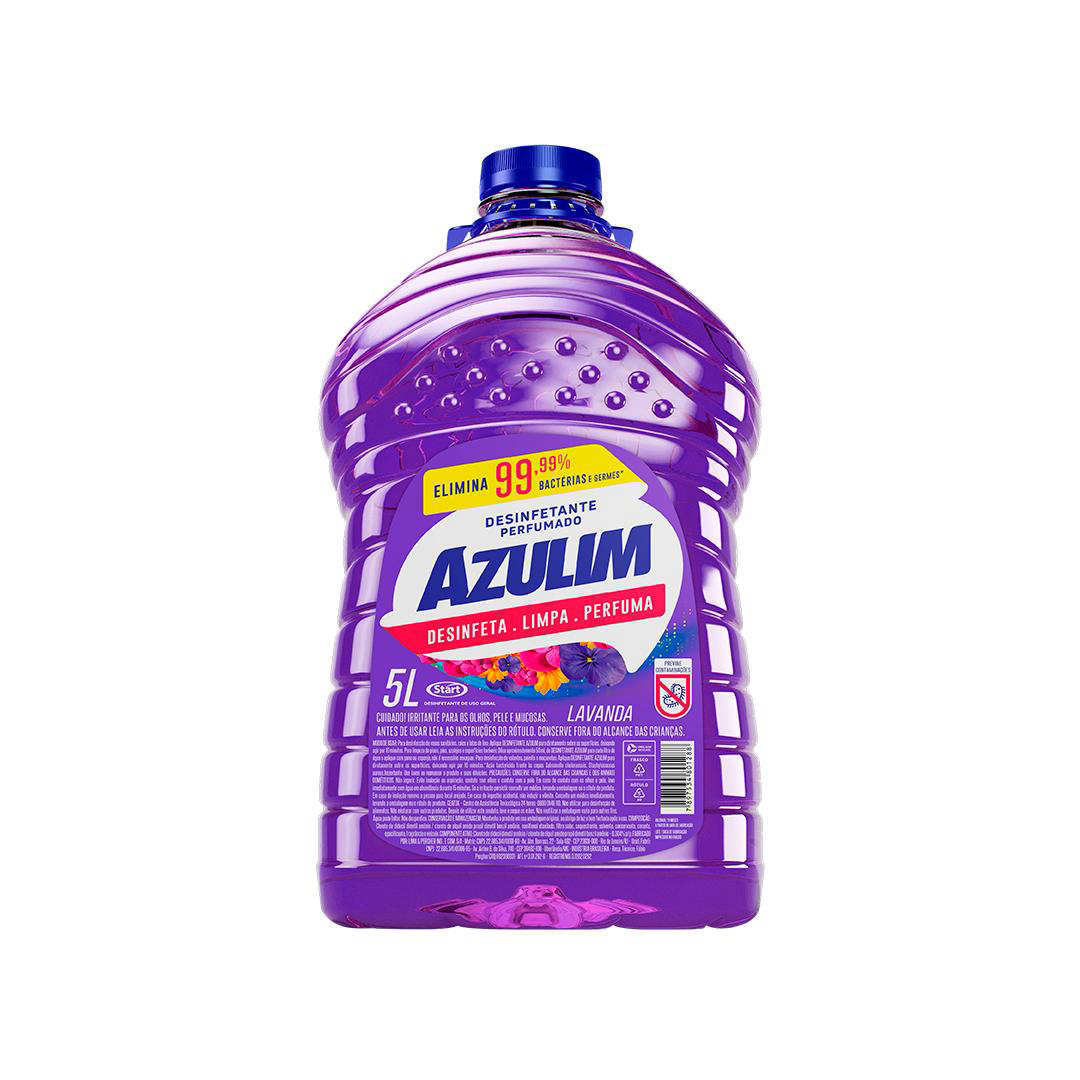 Desinfetante Lavanda Azulim 5 Litros. Categoria Produtos de Limpeza. Subcategoria Desinfetantes. Marca Azulim. Quantidade 5L. Casa Limpa em São Paulo, Rua Apinajés 1484, Sumaré.