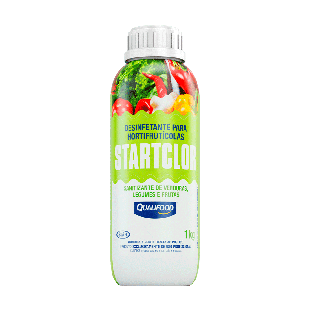 Desinfetante Para Hortifrut Starclor Start 1KG. Categoria Produtos de Limpeza. Subcategoria Sanitizante para Alimentos. Marca Qualifood. Quantidade 1KG. Casa Limpa em São Paulo, Rua Apinajés 1484, Sumaré.
