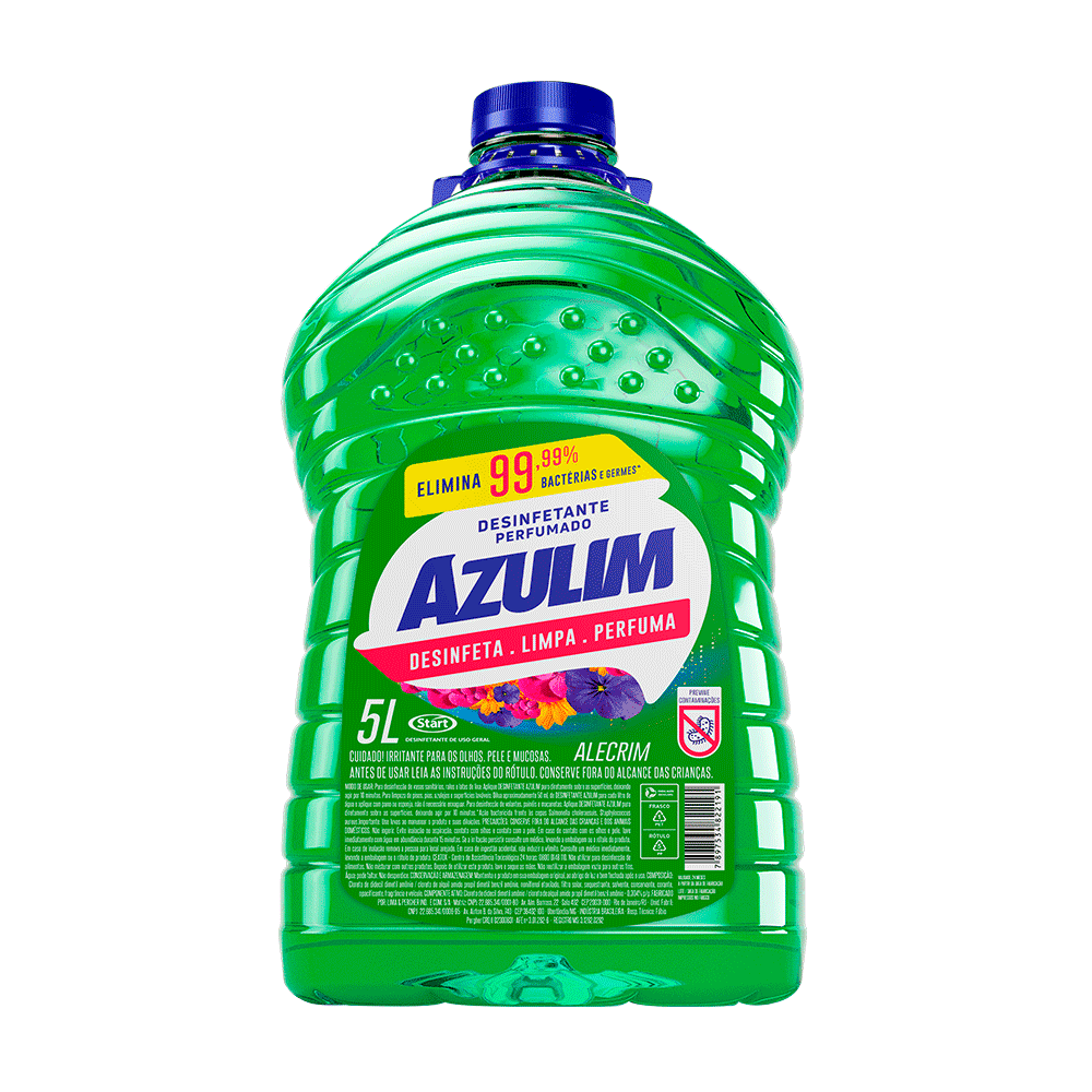 Desinfetante Perfumado Azulim Start 5L. Categoria Produtos de Limpeza. Subcategoria Desinfetantes. Marca Azulim. Quantidade 5L. Casa Limpa em São Paulo, Rua Apinajés 1484, Sumaré.