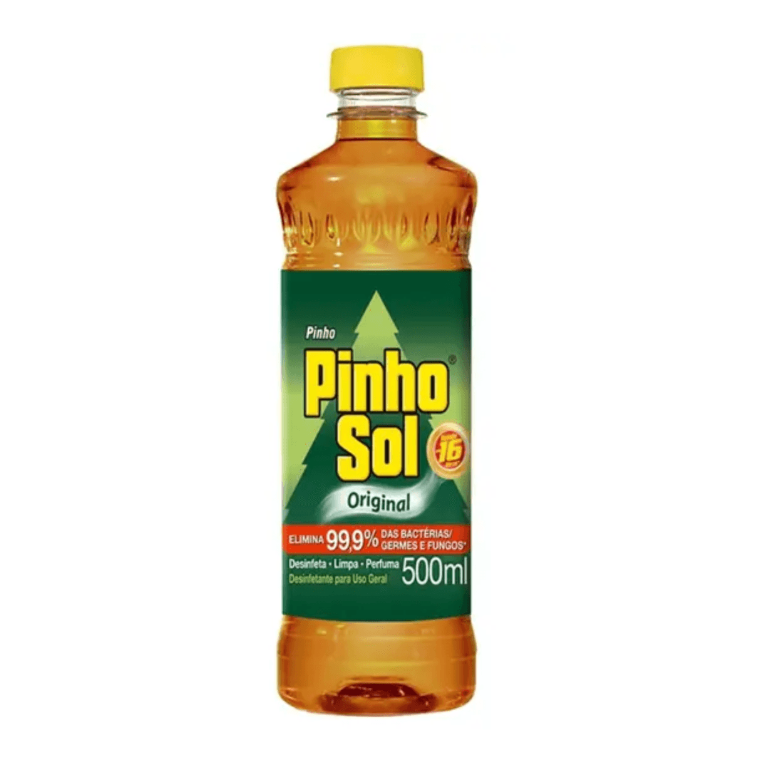 Desinfetante PinhoSol Original 500ml. Categoria Produtos de Limpeza. Subcategoria Desinfetantes. Marca Pinho Sol. Quantidade 500ml. Casa Limpa em São Paulo, Rua Apinajés 1484, Sumaré.