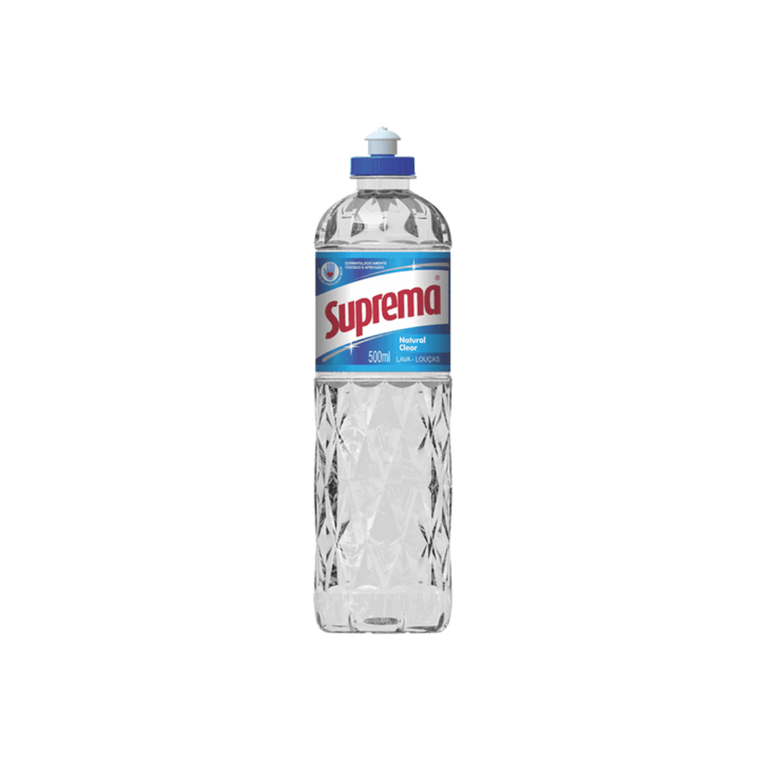 Detergente Clear Suprema 500ml. Categoria Produtos de Limpeza. Subcategoria Detergentes. Marca Suprema. Quantidade 500ml. Casa Limpa em São Paulo, Rua Apinajés 1484, Sumaré.