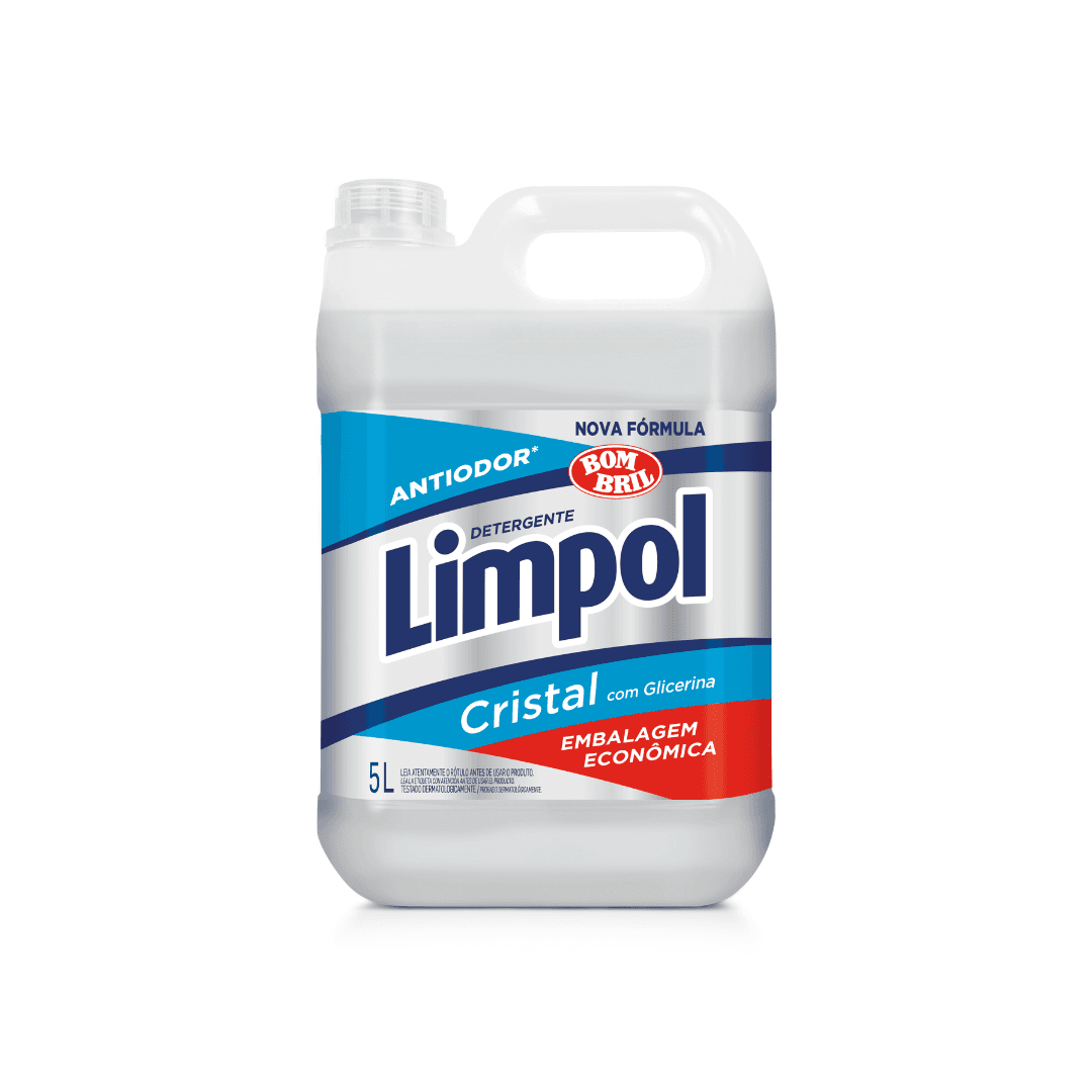 Detergente Cristal Limpol 5 Litros. Categoria Produtos de Limpeza. Subcategoria Detergentes. Marca Bombril. Quantidade 5L. Casa Limpa em São Paulo, Rua Apinajés 1484, Sumaré.