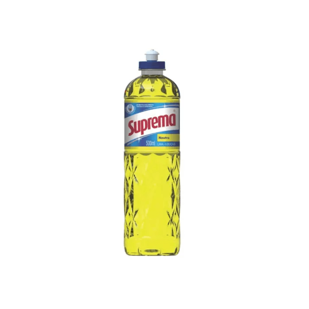 Detergente Neutro Suprema 500ml. Categoria Produtos de Limpeza. Subcategoria Detergentes. Marca Suprema. Quantidade 500ml. Casa Limpa em São Paulo, Rua Apinajés 1484, Sumaré.