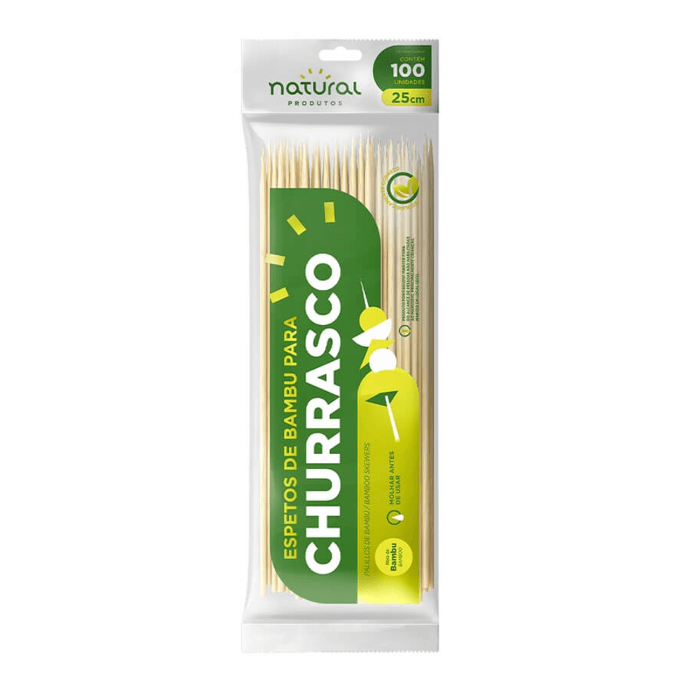 Espetos para Churrasco de Bambu 25cm Natural 100 Espetos. Categoria Descartáveis e Embalagens. Subcategoria Espetos e Palitos. Marca Natural. Quantidade 100 . Casa Limpa em São Paulo, Rua Apinajés 1484, Sumaré.