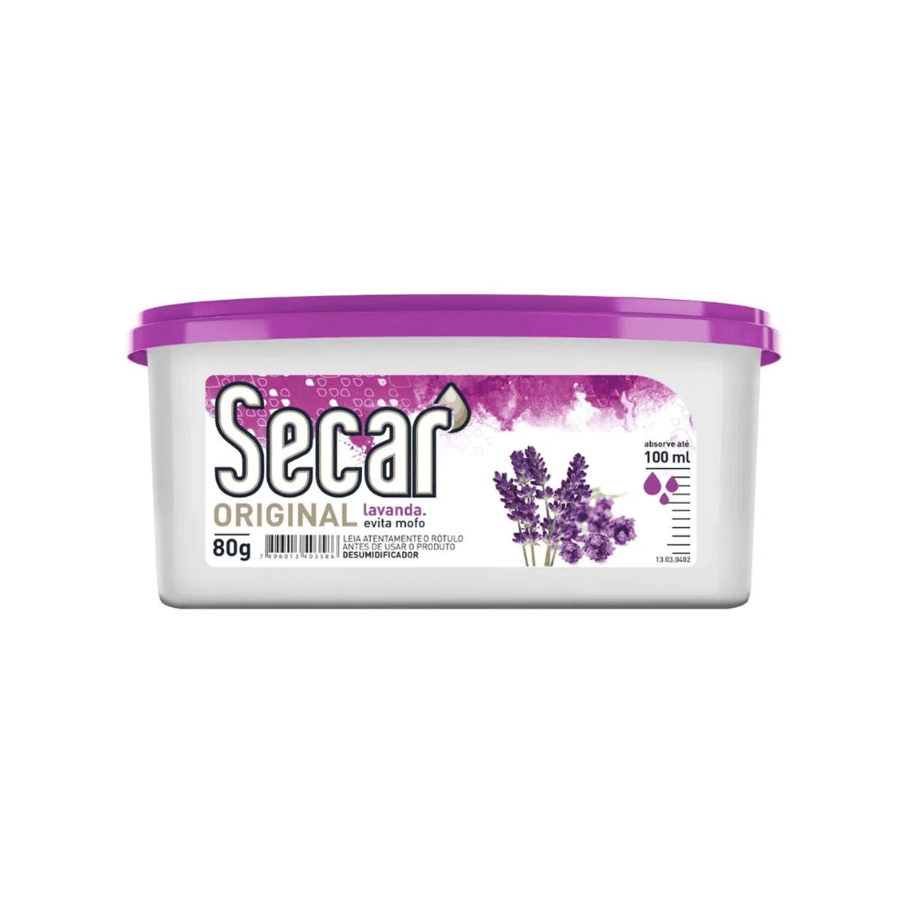 Evita Mofo Lavanda Secar 80g. Categoria Produtos de Limpeza. Subcategoria Evita Mofo. Marca Secar. Quantidade 80g. Casa Limpa em São Paulo, Rua Apinajés 1484, Sumaré.