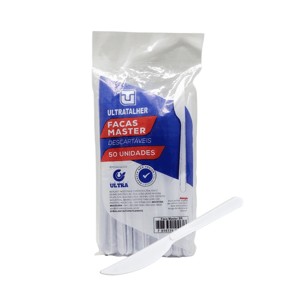 Faca para Refeição 18cm Branca Reforçada Ultra com 1.000 unidades. Categoria Descartáveis e Embalagens. Subcategoria Faca Descartável. Marca Replast. Quantidade 1000. Casa Limpa em São Paulo, Rua Apinajés 1484, Sumaré.