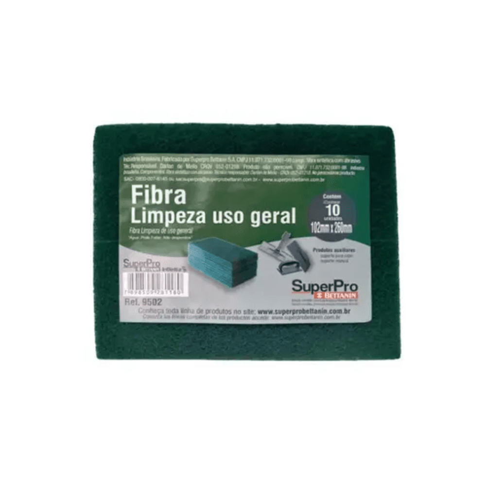 Fibra para Limpeza de Uso Geral SuperPro Bettanin - 10 Unidades. Categoria Acessórios para Limpeza. Subcategoria Fibras para limpeza. Marca Super Pro. Quantidade 10 Unidades. Casa Limpa em São Paulo, Rua Apinajés 1484, Sumaré.