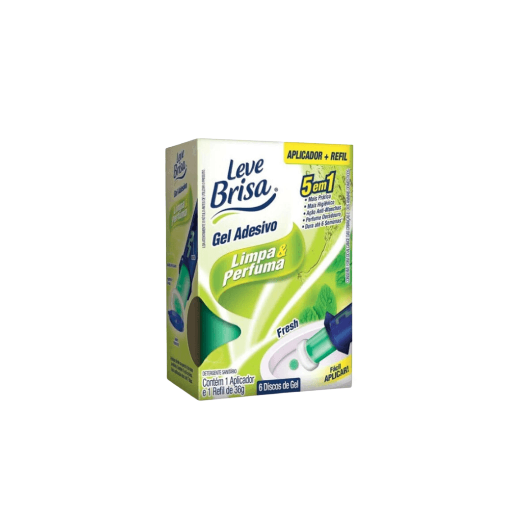 Gel Adesivo Sanitário Fresh Leve Brisa aplicador e refil com 6 aplicações. Categoria Produtos de Limpeza. Subcategoria Limpador Sanitário. Marca Leve Brisa. Quantidade 7g. Casa Limpa em São Paulo, Rua Apinajés 1484, Sumaré.