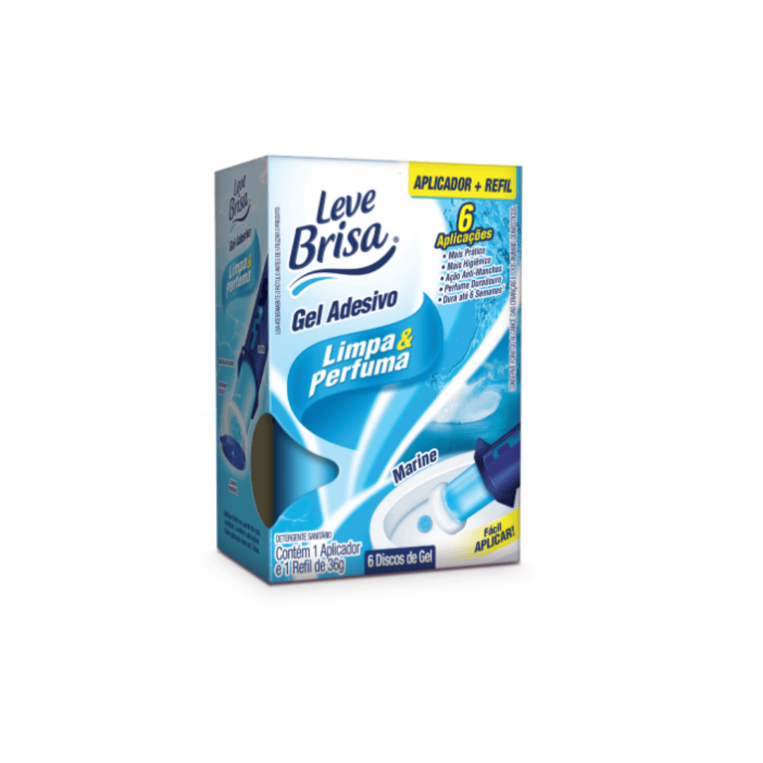 Gel Adesivo Sanitário Marine Leve Brisa aplicador e refil com 6 aplicações. Categoria Produtos de Limpeza. Subcategoria Limpador Sanitário. Marca Leve Brisa. Quantidade 7g. Casa Limpa em São Paulo, Rua Apinajés 1484, Sumaré.
