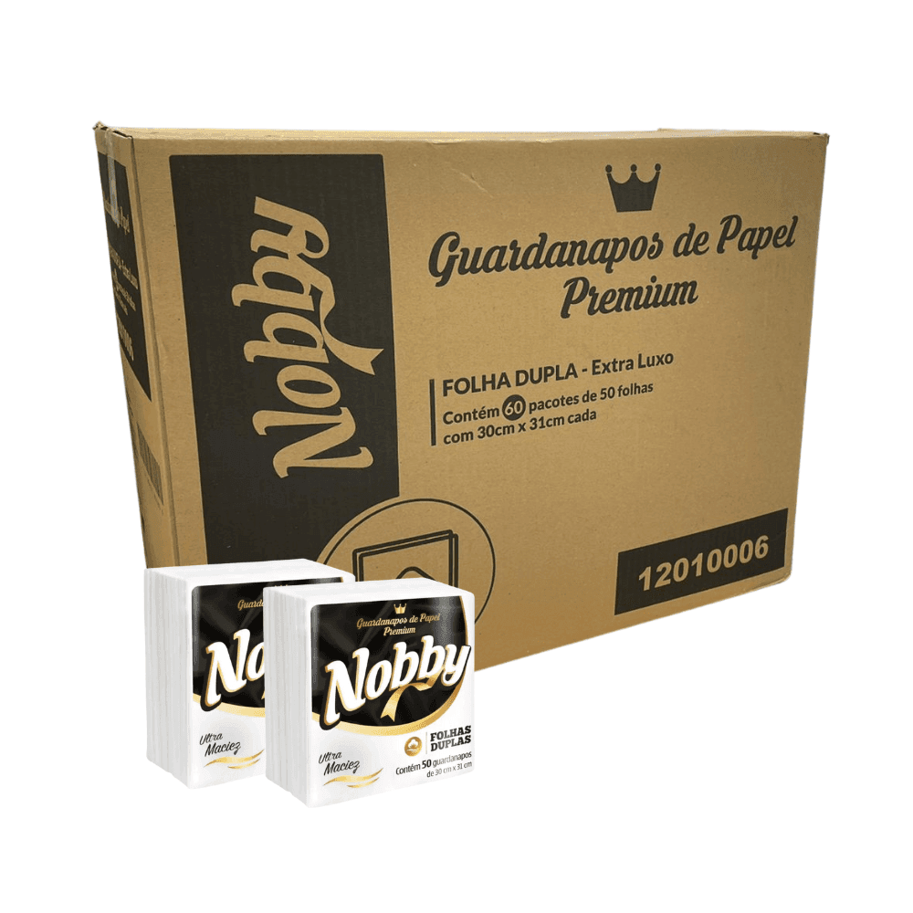 Guardanapo 30x31cm Folha Dupla Nobby com 3.000 folhas. Categoria Papéis. Subcategoria Guardanapo. Marca Nobby. Quantidade 60x50. Casa Limpa em São Paulo, Rua Apinajés 1484, Sumaré.