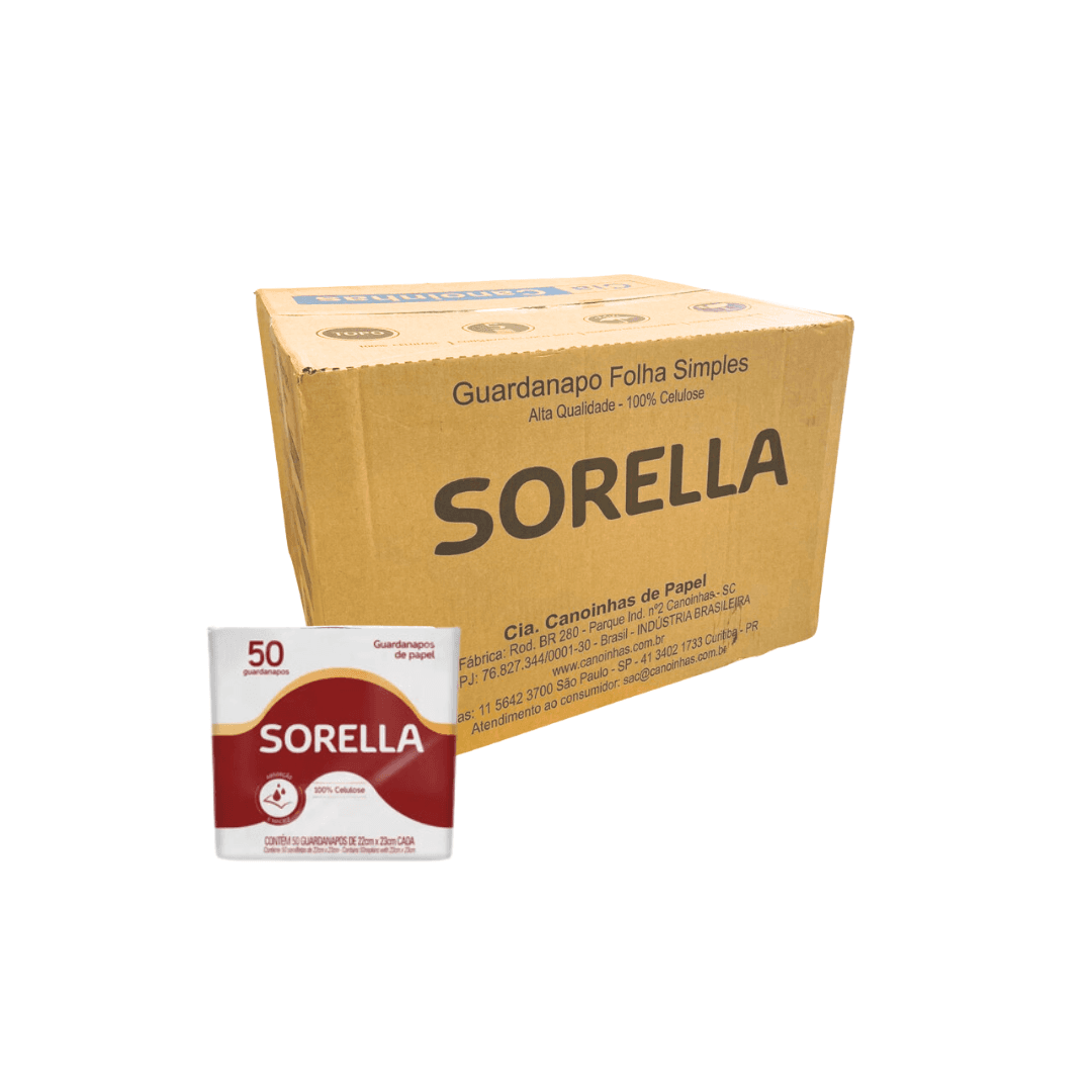Guardanapo Sorella 30X30,5 FS. Categoria Papéis. Subcategoria Guardanapo. Marca Sorella. Quantidade 300 Folhas. Casa Limpa em São Paulo, Rua Apinajés 1484, Sumaré.
