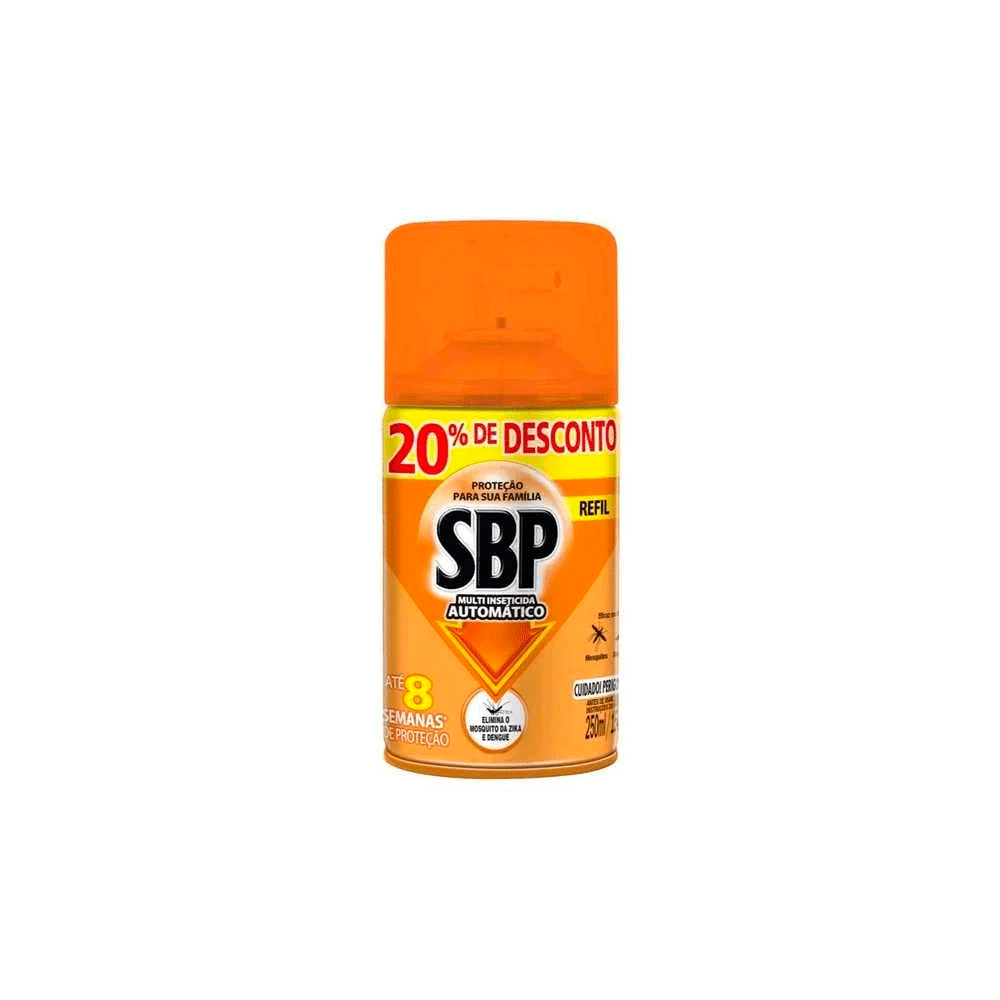 Inseticida Automático SBP Refil 250ml Embalagem Promocional. Categoria Produtos de Limpeza. Subcategoria Inseticidas. Marca SBP. Quantidade 250ml. Casa Limpa em São Paulo, Rua Apinajés 1484, Sumaré.