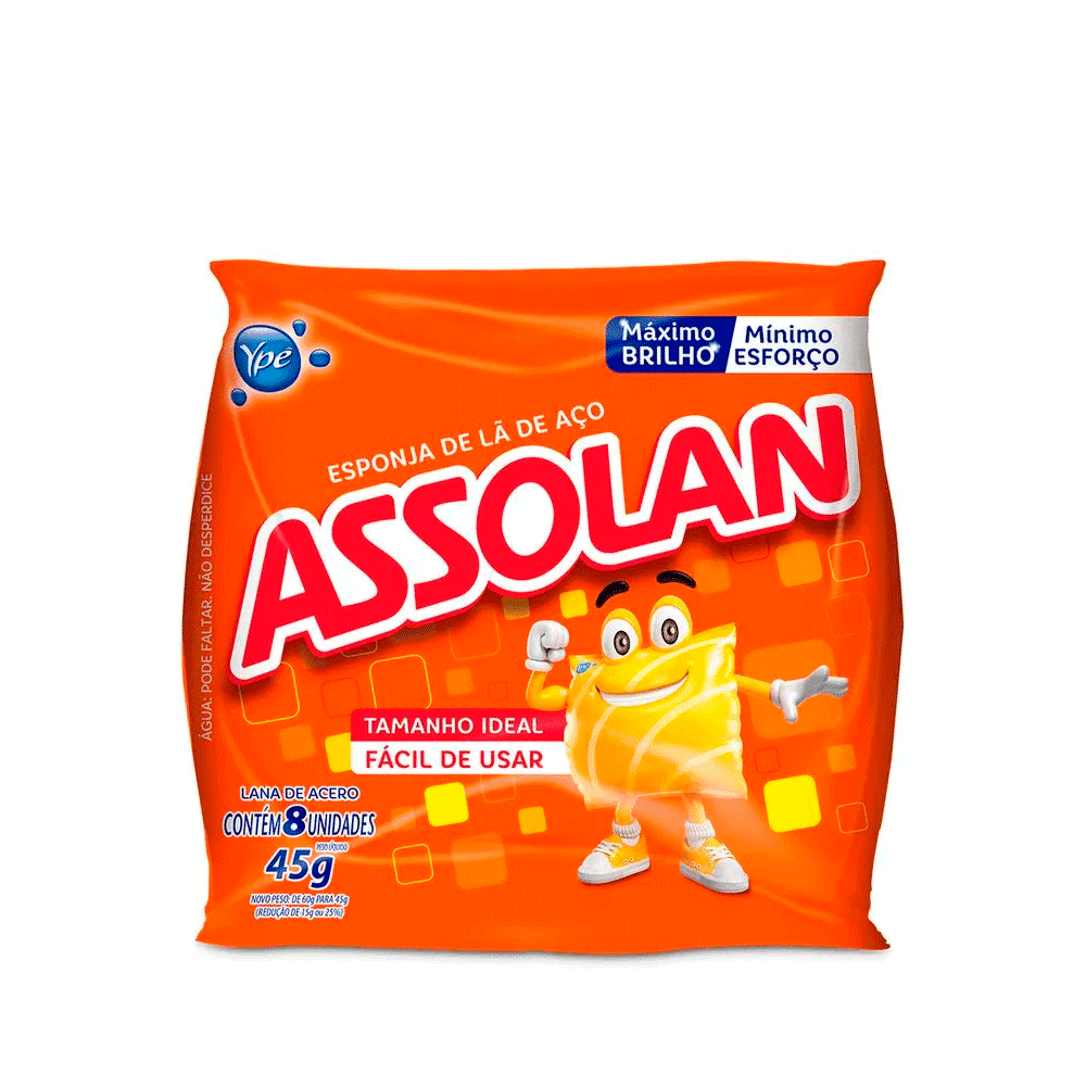 Lã de Aço Assolan 45g. Categoria Acessórios para Limpeza. Subcategoria Lã de aço. Marca Ypê. Quantidade 45g. Casa Limpa em São Paulo, Rua Apinajés 1484, Sumaré.