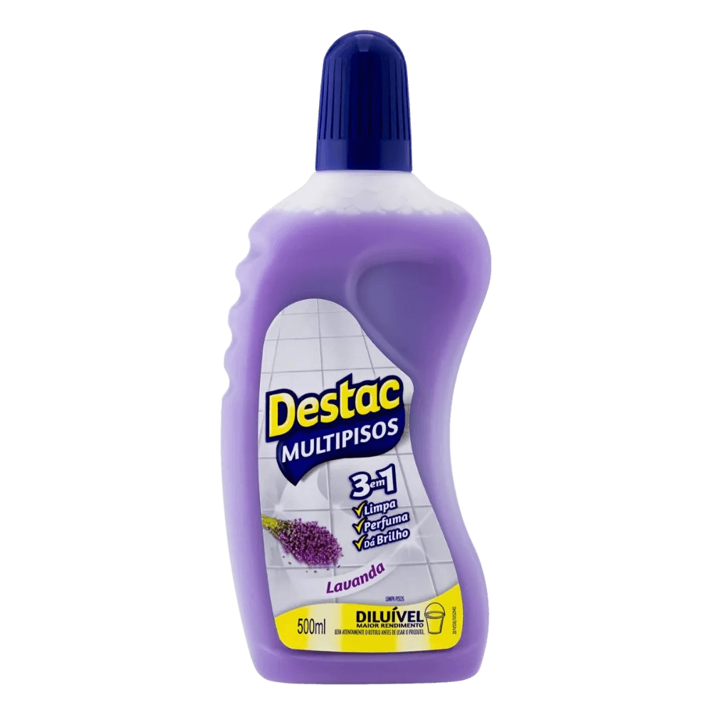 Limpador Multipisos Destac Brisa de Lavanda 500ml. Categoria Produtos de Limpeza. Subcategoria Limpadores para Piso. Marca Destac. Quantidade 1. Casa Limpa em São Paulo, Rua Apinajés 1484, Sumaré.