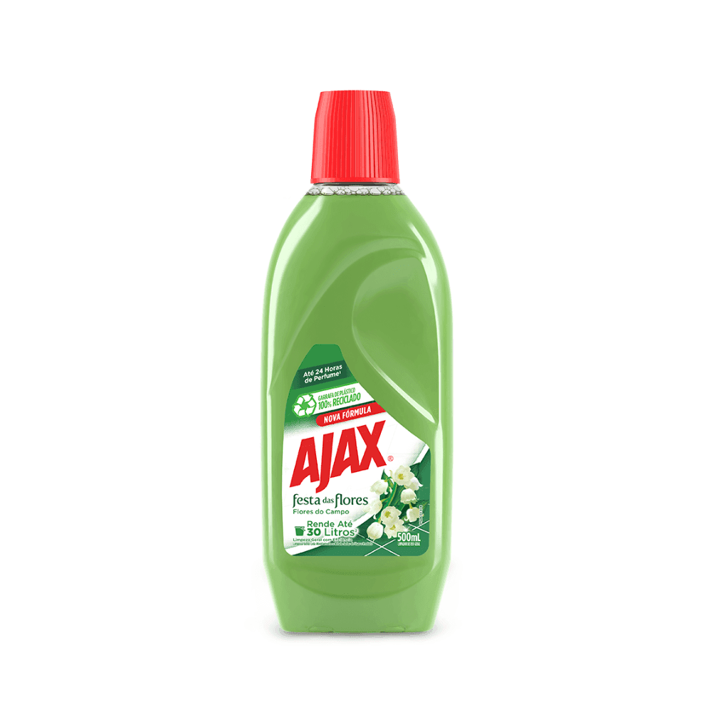 Limpador Multiuso Ajax Festa das Flores Flores do Campo 500ml. Categoria Produtos de Limpeza. Subcategoria Limpador Multiuso. Marca Ajax. Quantidade 500ml. Casa Limpa em São Paulo, Rua Apinajés 1484, Sumaré.