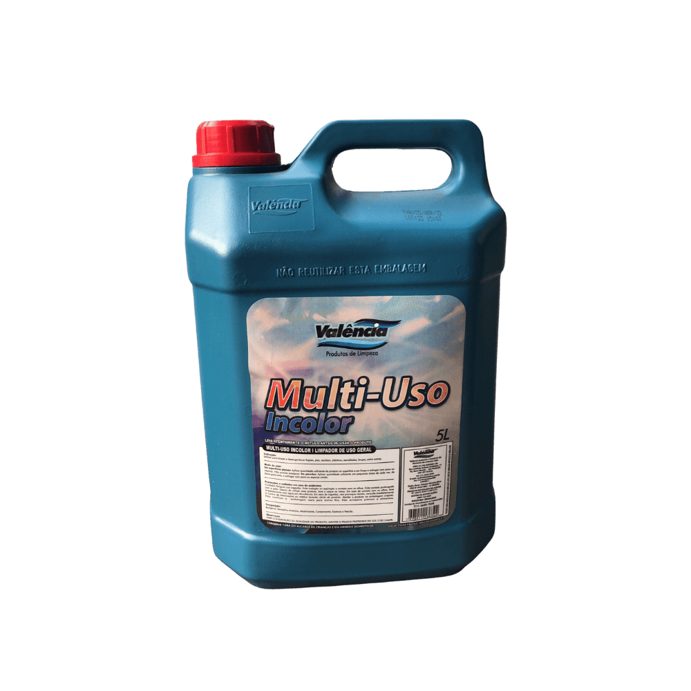 Limpador Multiuso Incolor Valência 5L. Categoria Produtos de Limpeza. Subcategoria Limpador Multiuso. Marca Valência. Quantidade 5L. Casa Limpa em São Paulo, Rua Apinajés 1484, Sumaré.