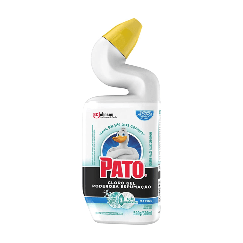 Limpador Sanitário Pato Cloro Gel Ativo Marine 500ml. Categoria Produtos de Limpeza. Subcategoria Limpador Sanitário. Marca Pato. Quantidade 500ml. Casa Limpa em São Paulo, Rua Apinajés 1484, Sumaré.