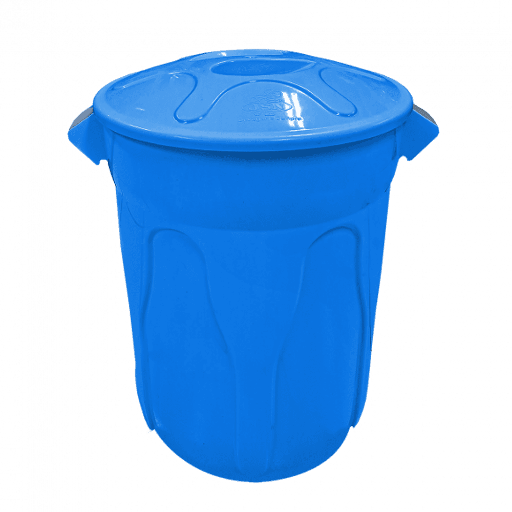 Lixeira 100L Azul Redonda com Tampa JSN CR100A. Categoria Comércio e Indústria. Subcategoria Lixeiras. Marca JSN. Quantidade 1. Casa Limpa em São Paulo, Rua Apinajés 1484, Sumaré.