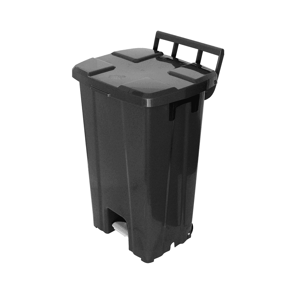 Lixeira 100L Quadrada com Pedal e Rodas Preta JSN. Categoria Comércio e Indústria. Subcategoria Lixeiras. Marca JSN. Quantidade 1. Casa Limpa em São Paulo, Rua Apinajés 1484, Sumaré.