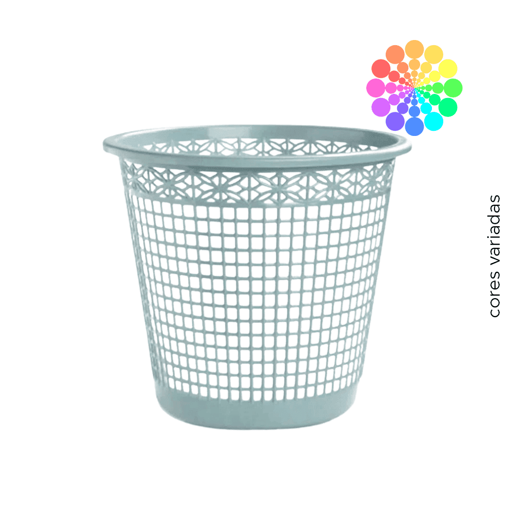 Lixeira 10L Redonda Telada Cores variadas Arqplast. Categoria Comércio e Indústria. Subcategoria Lixeiras. Marca Arqplast. Quantidade 1. Casa Limpa em São Paulo, Rua Apinajés 1484, Sumaré.