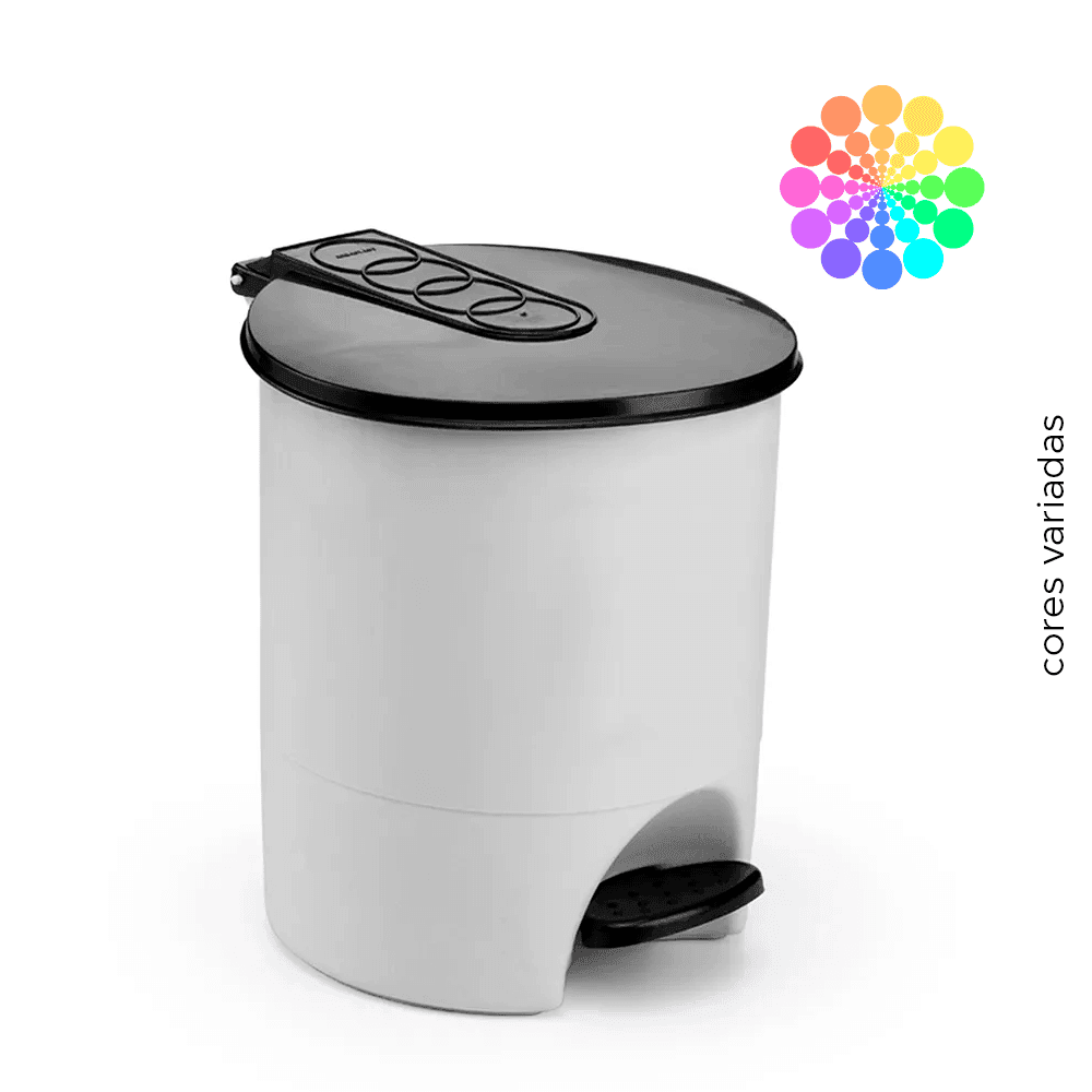 Lixeira 15L Redonda com Pedal Agraplast - Cores Variadas. Categoria Comércio e Indústria. Subcategoria Lixeiras. Marca Agraplast. Quantidade 1. Casa Limpa em São Paulo, Rua Apinajés 1484, Sumaré.