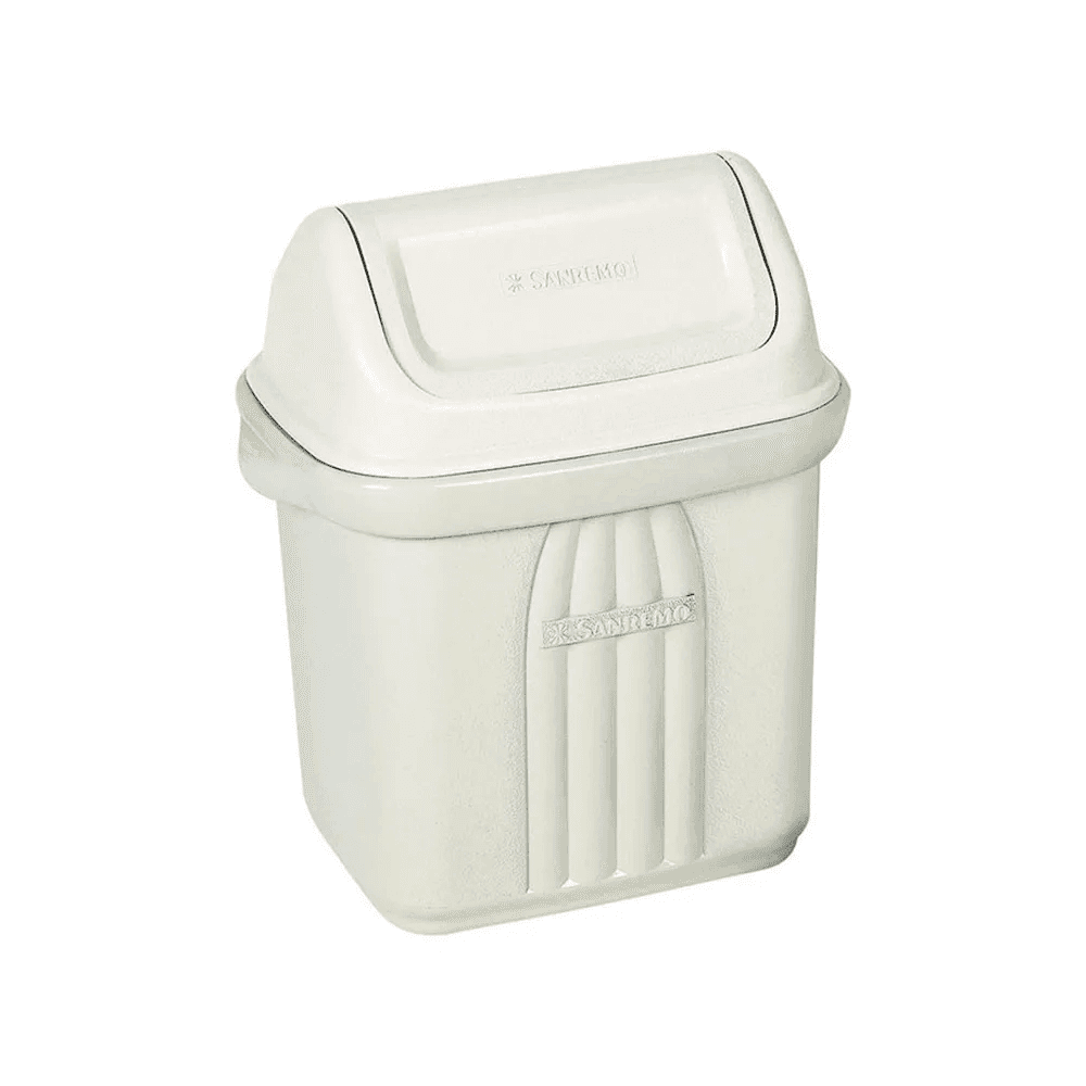 Lixeira 6,5L Retangular Tampa Basculante Gelo e Branca Sanremo. Categoria Comércio e Indústria. Subcategoria Lixeiras. Marca Sanremo. Quantidade 1. Casa Limpa em São Paulo, Rua Apinajés 1484, Sumaré.