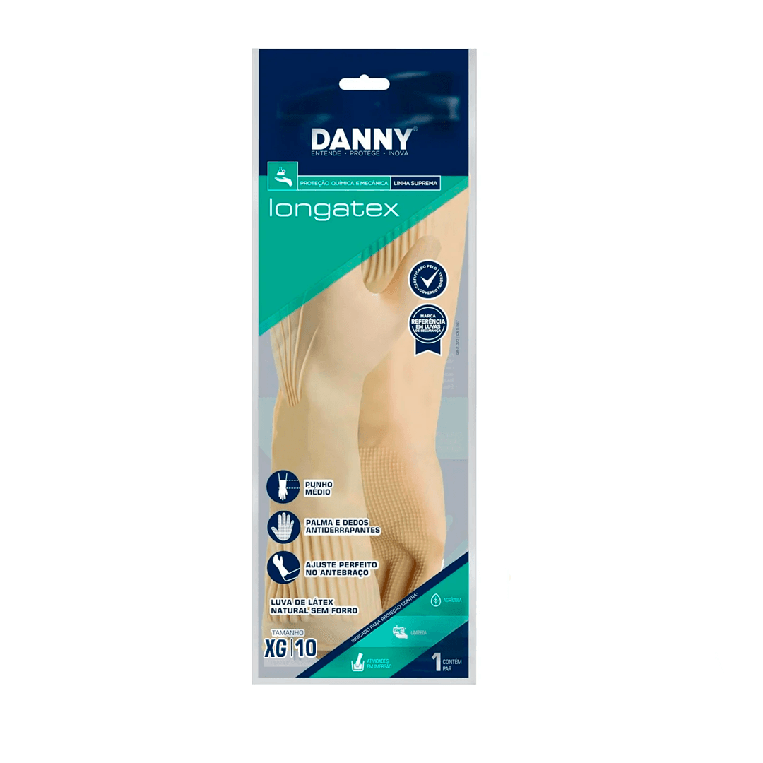 Luva Látex Longa XG Danny. Categoria EPI. Subcategoria Luvas de Látex. Marca Danny. Quantidade 1. Casa Limpa em São Paulo, Rua Apinajés 1484, Sumaré.