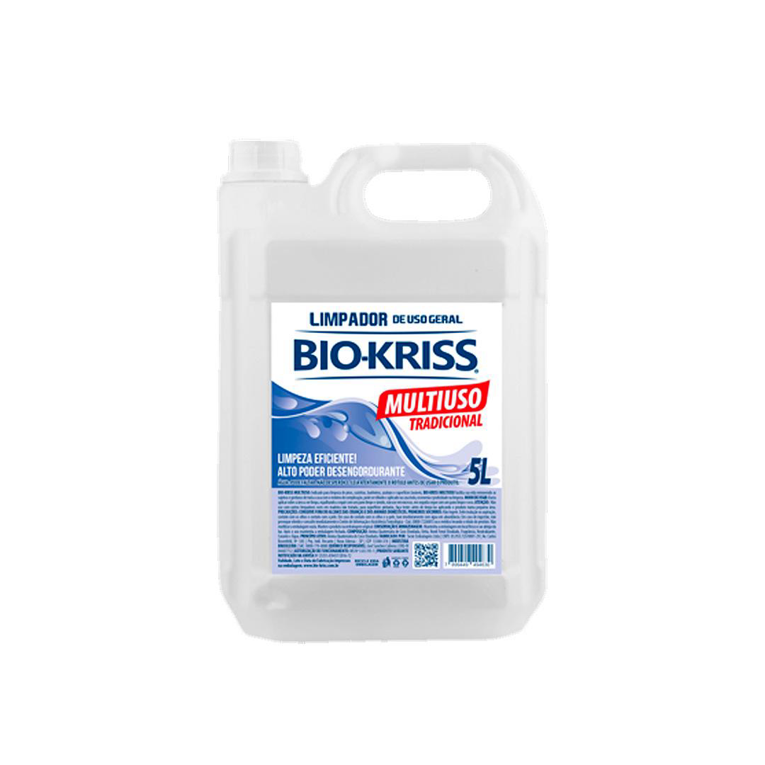 Multiuso Bio-Kriss 5 Litros. Categoria Produtos de Limpeza. Subcategoria Limpador Multiuso. Marca BioKriss. Quantidade 5 Litros . Casa Limpa em São Paulo, Rua Apinajés 1484, Sumaré.