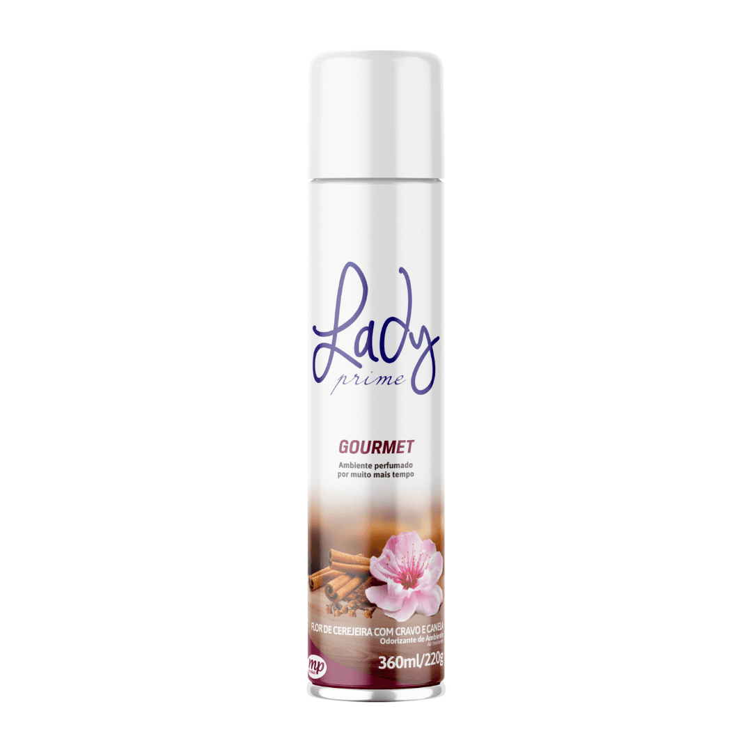Odorizador Cereja Cravo e Canela Lady Prime 360ml. Categoria Produtos de Limpeza. Subcategoria Odorizador de ambiente. Marca Lady Prime. Quantidade 360ml. Casa Limpa em São Paulo, Rua Apinajés 1484, Sumaré.