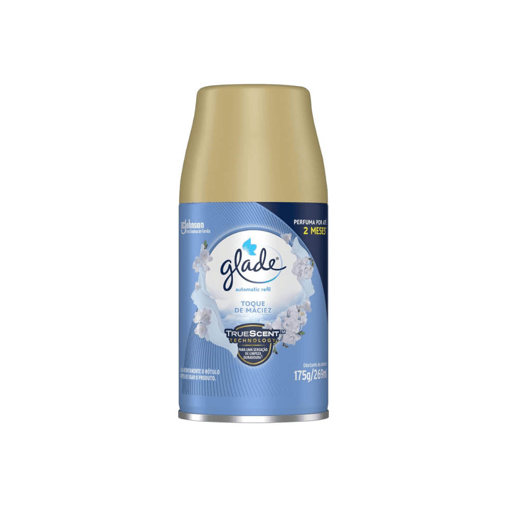 Odorizador de Ambientes Glade Automatic Spray Refil Toque de Maciez 269ml. Categoria Produtos de Limpeza. Subcategoria Odorizador de ambiente. Marca Glade. Quantidade 269ml. Casa Limpa em São Paulo, Rua Apinajés 1484, Sumaré.