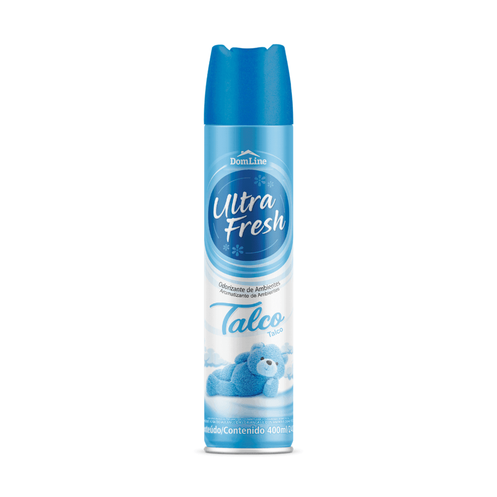 Odorizador de Ambientes Talco Ultra Fresh 400ml. Categoria Produtos de Limpeza. Subcategoria Odorizador de ambiente. Marca Ultra Fresh. Quantidade 400ml. Casa Limpa em São Paulo, Rua Apinajés 1484, Sumaré.