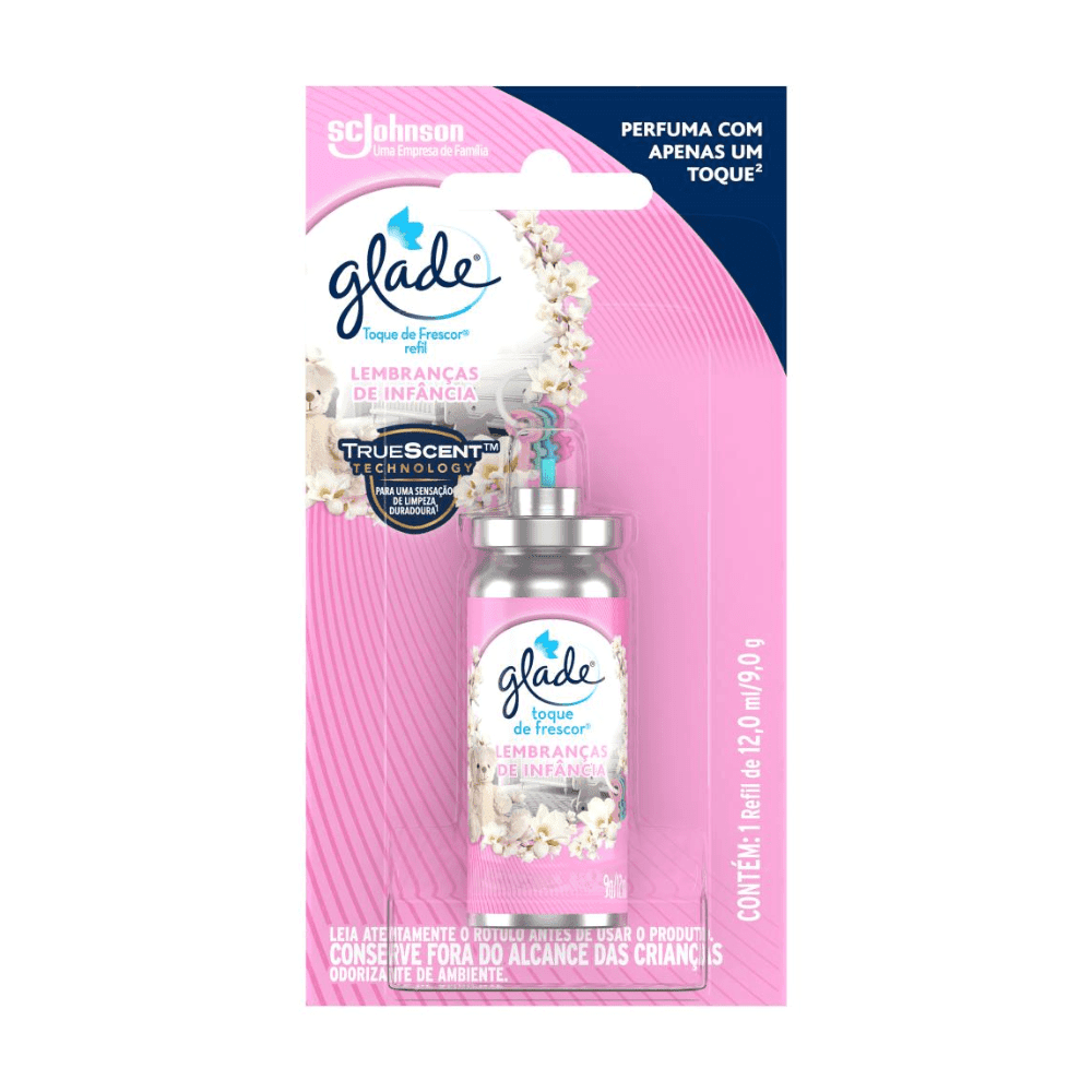 Odorizador de Ambientes Toque de Frescor Refil Lembranças de Infância, Glade 12ml. Categoria Produtos de Limpeza. Subcategoria Odorizador de ambiente. Marca Glade. Quantidade 12ml. Casa Limpa em São Paulo, Rua Apinajés 1484, Sumaré.