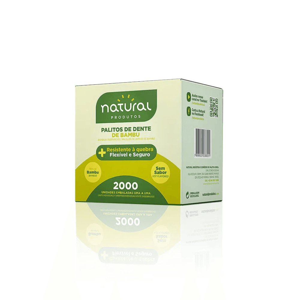 Palito de Dente de Bambu Embalado um a um Natural 2.000 unidades. Categoria Descartáveis e Embalagens. Subcategoria Espetos e Palitos. Marca Natural. Quantidade 2.000. Casa Limpa em São Paulo, Rua Apinajés 1484, Sumaré.