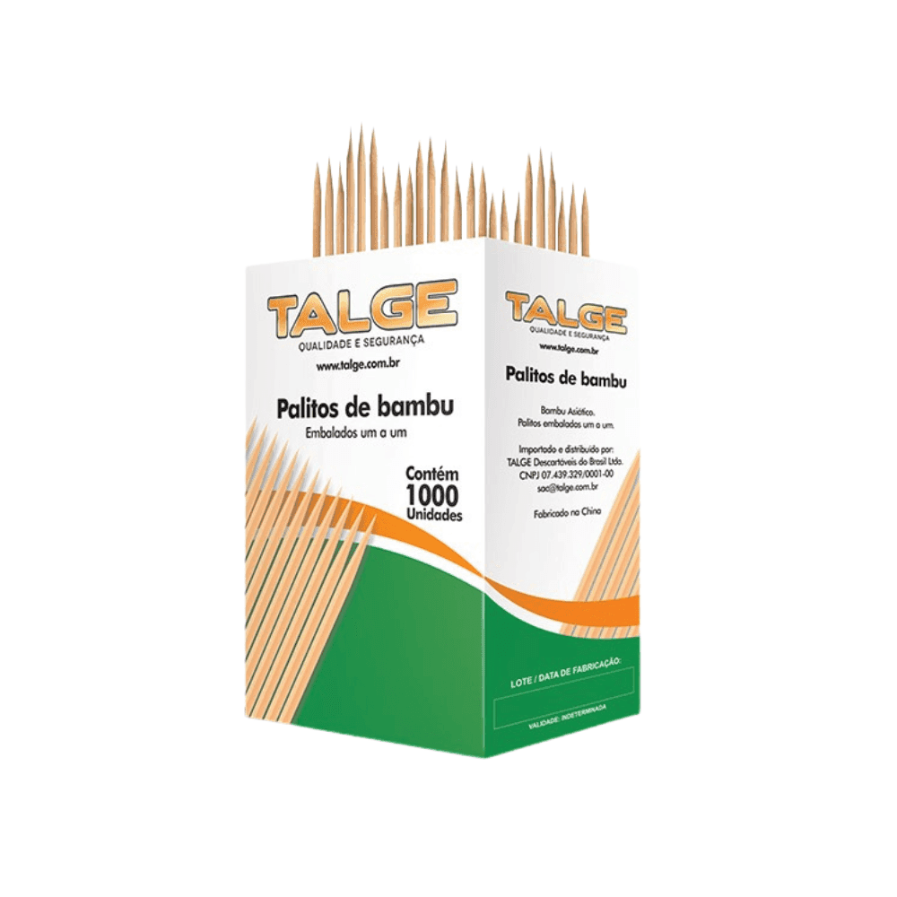 Palito Dental de Bambu Embalado um a um Talge 1.000 palitos. Categoria Descartáveis e Embalagens. Subcategoria Espetos e Palitos. Marca Talge. Quantidade 1.000. Casa Limpa em São Paulo, Rua Apinajés 1484, Sumaré.