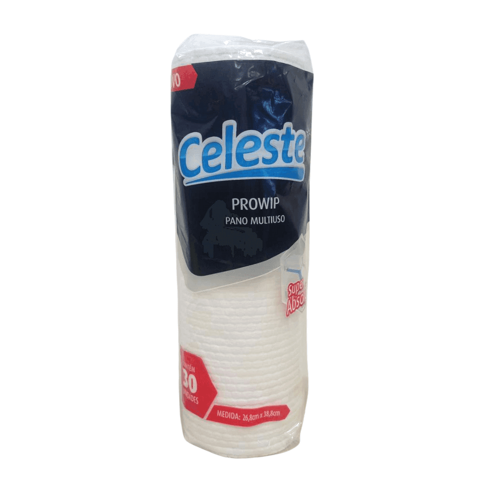 Pano Multiuso Prowip 26,8x38,8 Bobina Celeste com 30 unidades. Categoria Acessórios para Limpeza. Subcategoria Pano Multiuso. Marca Celeste. Quantidade 30 Panos. Casa Limpa em São Paulo, Rua Apinajés 1484, Sumaré.
