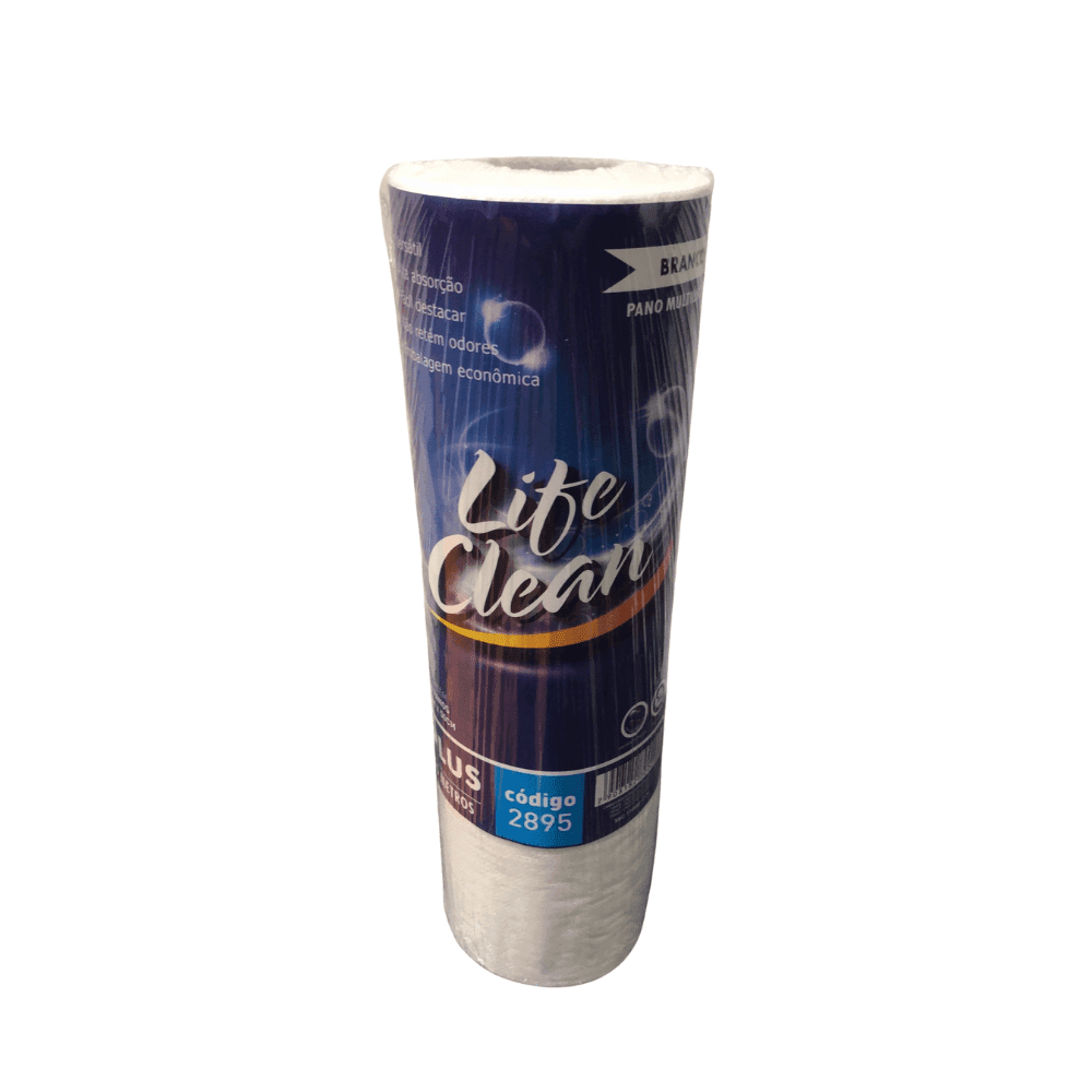 Pano Multiuso TNT Bobina Branco 28x25m Life Clean 50 unidades. Categoria Acessórios para Limpeza. Subcategoria Pano Multiuso. Marca Life Clean. Quantidade 50 panos. Casa Limpa em São Paulo, Rua Apinajés 1484, Sumaré.