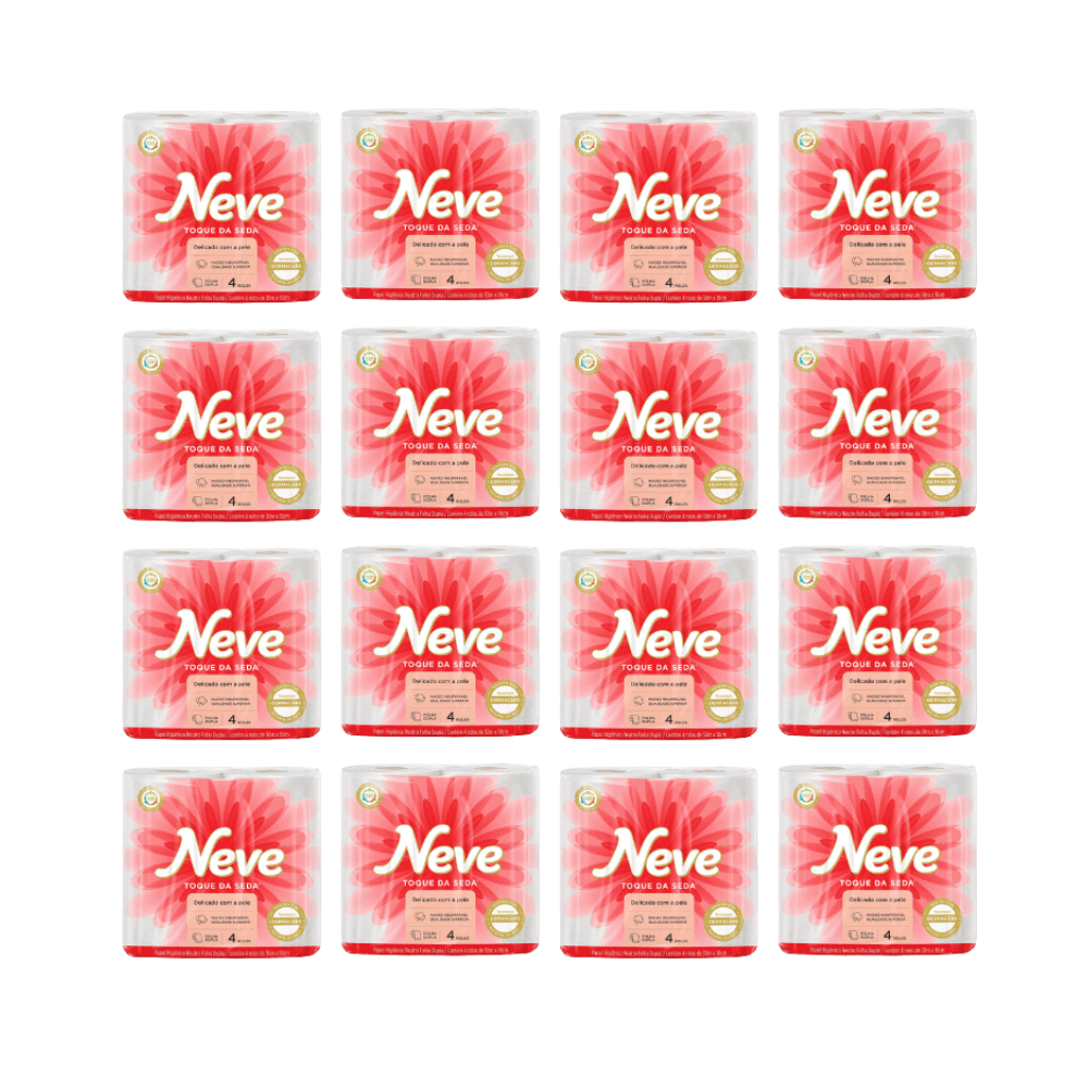 Papel Higiênico Folha Dupla Neve fardo 16 pacotes com 4 rolos 30 metros. Categoria Papéis. Subcategoria Papel Higiênico Doméstico. Marca Neve. Quantidade 64 Rolos. Casa Limpa em São Paulo, Rua Apinajés 1484, Sumaré.