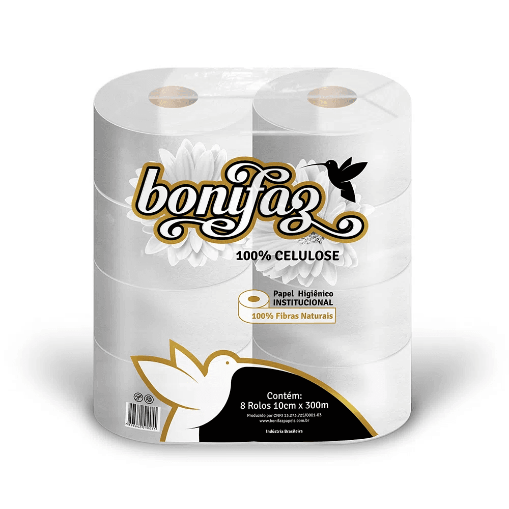 Papel Higiênico Folha Simples 100% Celulose Institucional em Rolo Bonifaz 8 rolos de 300m. Categoria Papéis. Subcategoria Papel Higiênico Rolão. Marca Bonifaz. Quantidade 8 rolos. Casa Limpa em São Paulo, Rua Apinajés 1484, Sumaré.