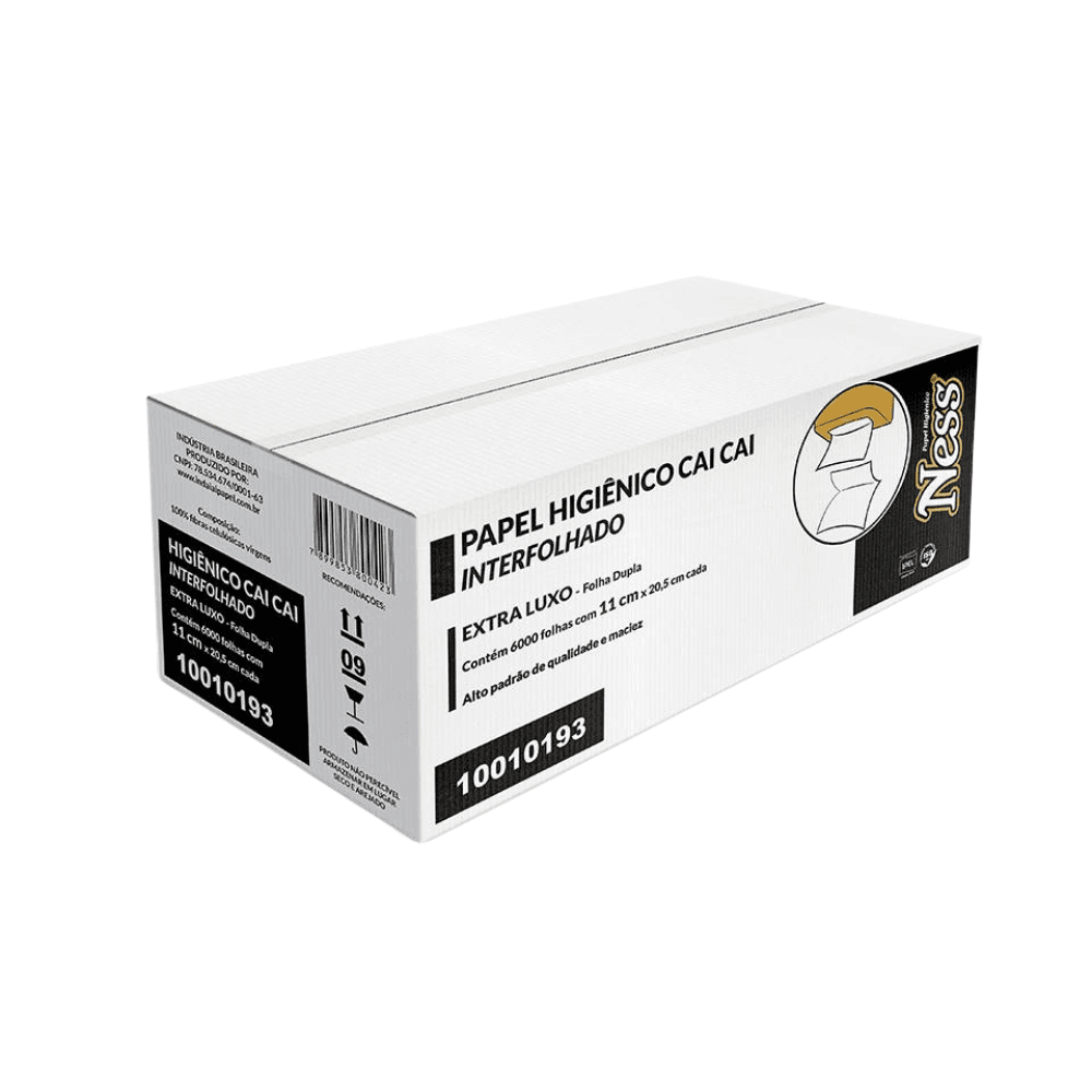 Papel Higiênico Interfolhado Cai-cai Folha Dupla Extra Luxo Ness 6.000 folhas. Categoria Papéis. Subcategoria Papel Higiênico Interfolhado Cai Cai. Marca Ness. Quantidade 6.000 folhas. Casa Limpa em São Paulo, Rua Apinajés 1484, Sumaré.