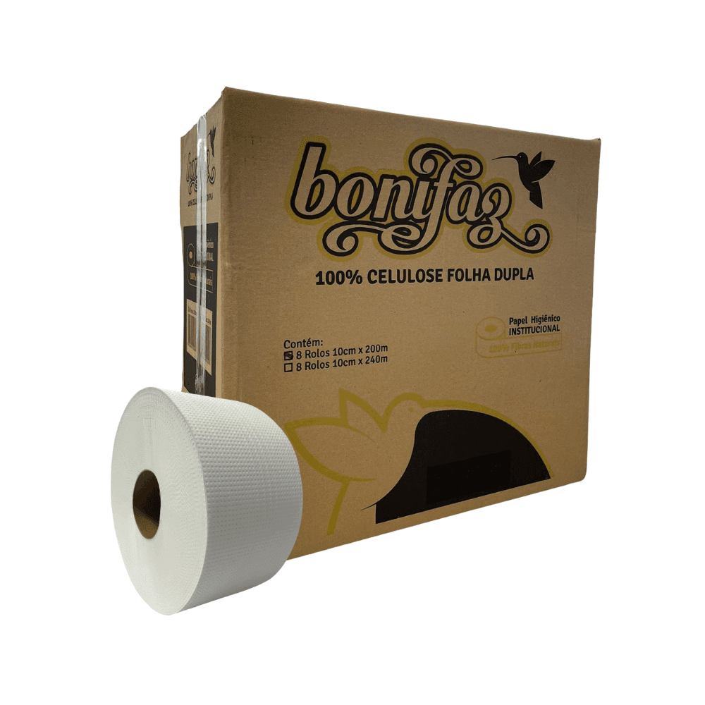 Papel Higiênico Rolão Folha Dupla 100% Celulose Bonifaz 8 rolos de 200m. Categoria Papéis. Subcategoria Papel Higiênico Rolão. Marca Bonifaz. Quantidade 8 Rolos. Casa Limpa em São Paulo, Rua Apinajés 1484, Sumaré.