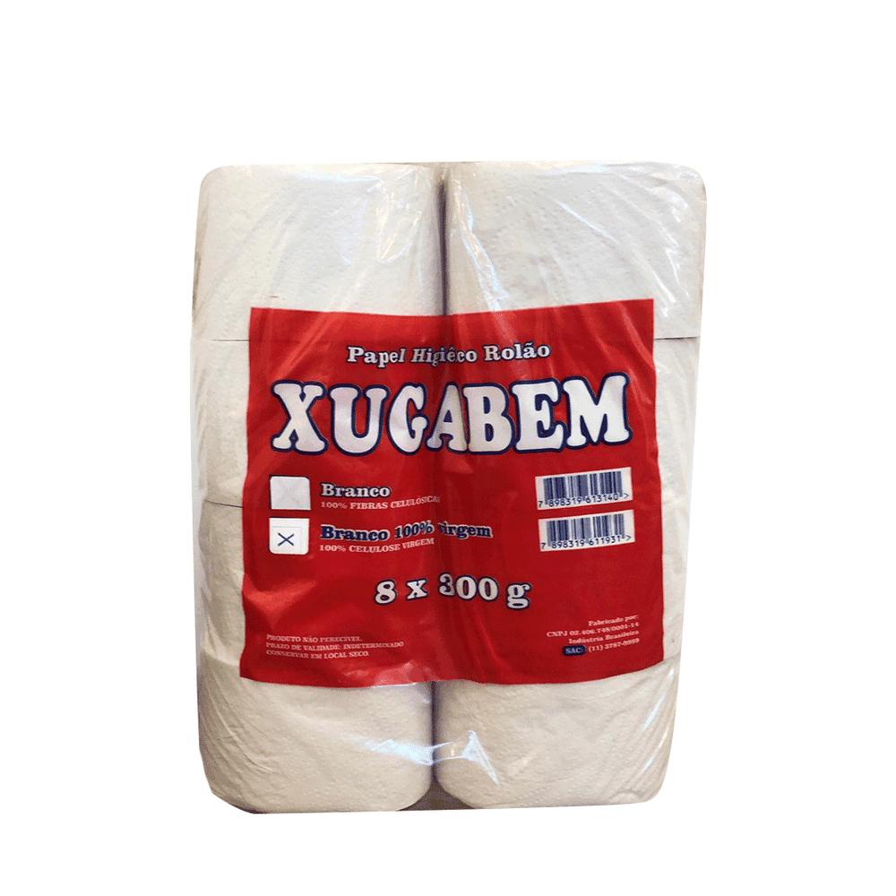 Papel Higiênico Rolão Folha Simples 100% Celulose Xugabem 8 rolos de 300g. Categoria Papéis. Subcategoria Papel Higiênico Rolão. Marca Xugabem. Quantidade 8 Rolos. Casa Limpa em São Paulo, Rua Apinajés 1484, Sumaré.