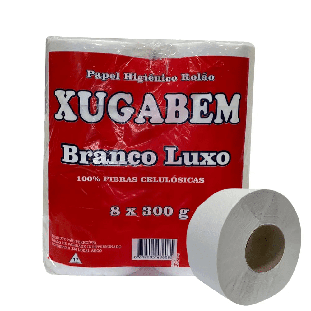Papel Higiênico Rolão Folha Simples Branco Xugabem 8 rolos de 300g. Categoria Papéis. Subcategoria Papel Higiênico Rolão. Marca Xugabem. Quantidade 8 Rolos. Casa Limpa em São Paulo, Rua Apinajés 1484, Sumaré.