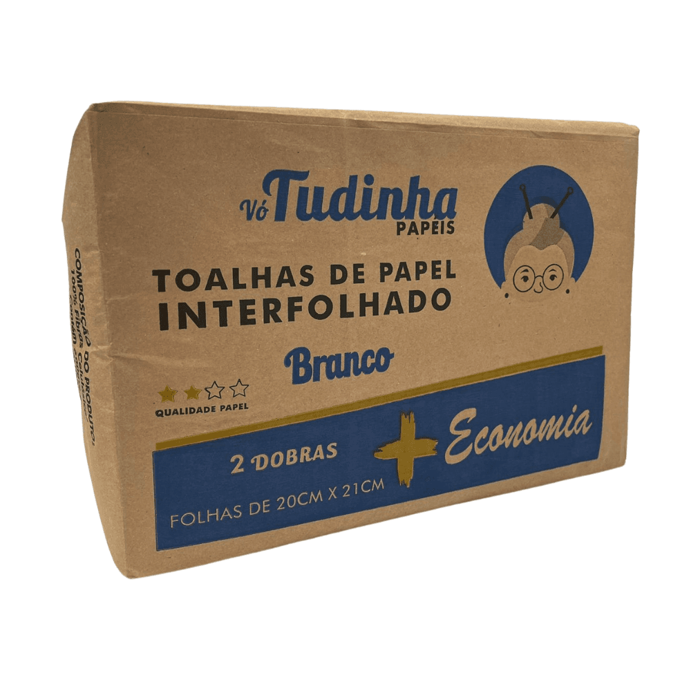 Papel Interfolha 2 Dobras Branco 20x21cm Folha Simples Vó Tudinha. Categoria Papéis. Subcategoria Papel Interfolha. Marca Vó Tudinha. Quantidade 600g. Casa Limpa em São Paulo, Rua Apinajés 1484, Sumaré.
