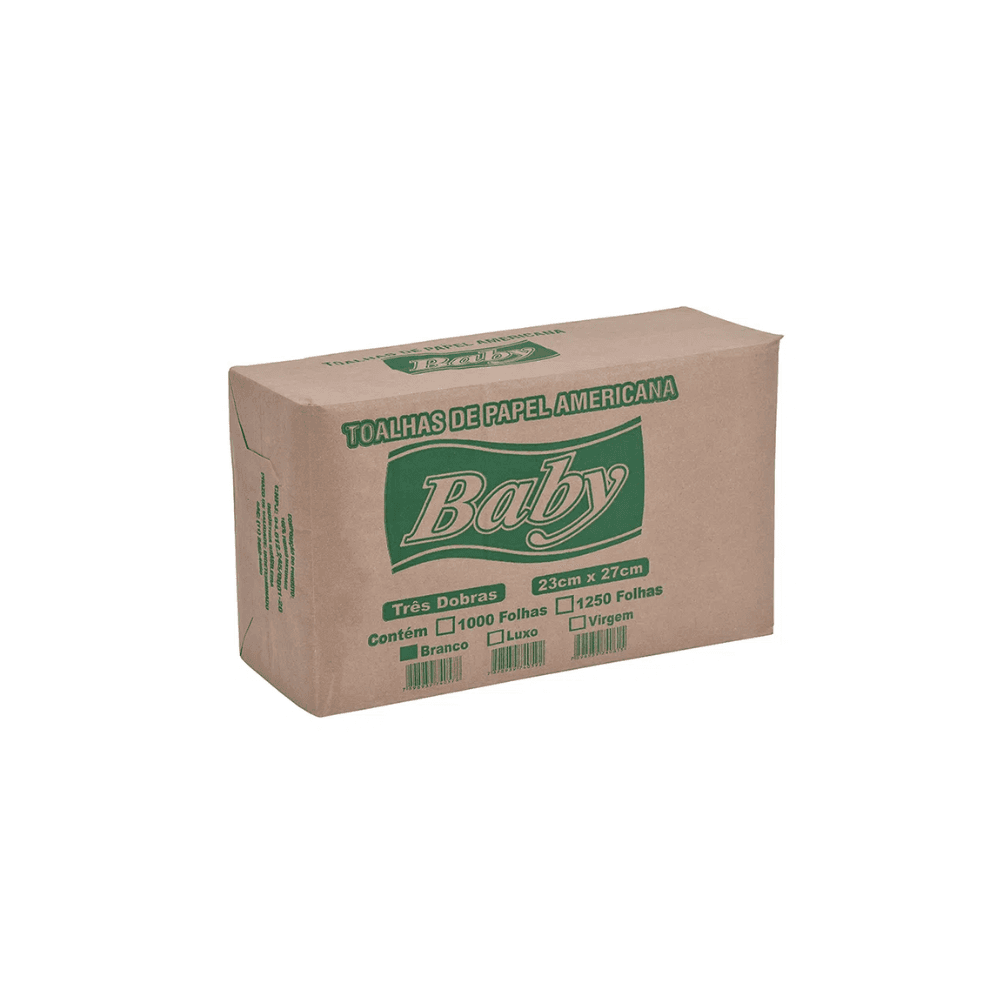 Papel Interfolha 3 Dobras Branco Folha Simples Baby 1.250 folhas. Categoria Papéis. Subcategoria Papel Interfolha. Marca Baby. Quantidade 1.250 folhas. Casa Limpa em São Paulo, Rua Apinajés 1484, Sumaré.