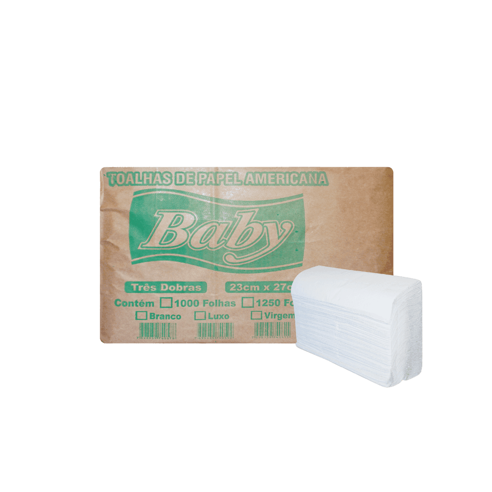 Papel Interfolha 3 Dobras Luxo 23x27cm Baby 1.250 Folhas. Categoria Papéis. Subcategoria Papel Interfolha. Marca Baby. Quantidade 1.250 folhas. Casa Limpa em São Paulo, Rua Apinajés 1484, Sumaré.