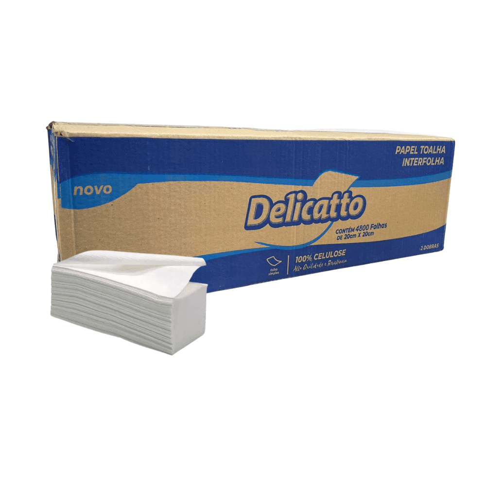 Papel Interfolha Folha Simples 100% Celulose Delicatto 4.800 folhas. Categoria Papéis. Subcategoria Papel Interfolha. Marca Delicatto. Quantidade 4.800 folhas. Casa Limpa em São Paulo, Rua Apinajés 1484, Sumaré.
