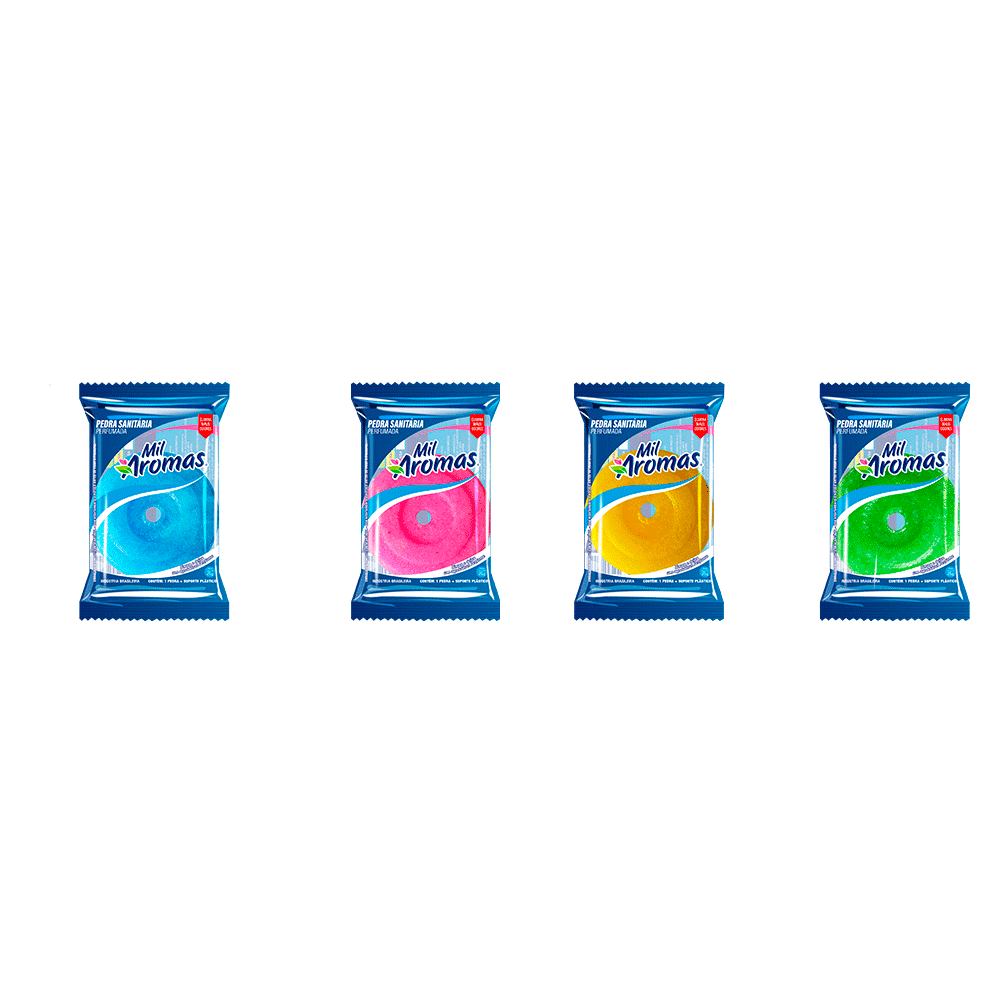 Pedra Sanitária Mil Aromas Cartela com 12 unidade de 25g. Categoria Produtos de Limpeza. Subcategoria Limpador Sanitário. Marca Mil Aromas. Quantidade 12x25g. Casa Limpa em São Paulo, Rua Apinajés 1484, Sumaré.