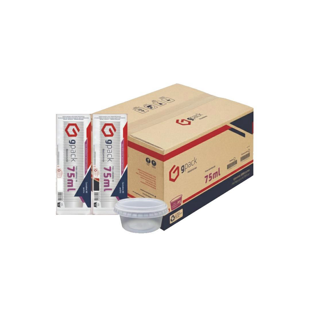 Pote Descartável PS Translúcido 75ml Gpack. Categoria Descartáveis e Embalagens. Subcategoria Potes Descartáveis. Marca Gpack. Quantidade 2000 Unidades. Casa Limpa em São Paulo, Rua Apinajés 1484, Sumaré.