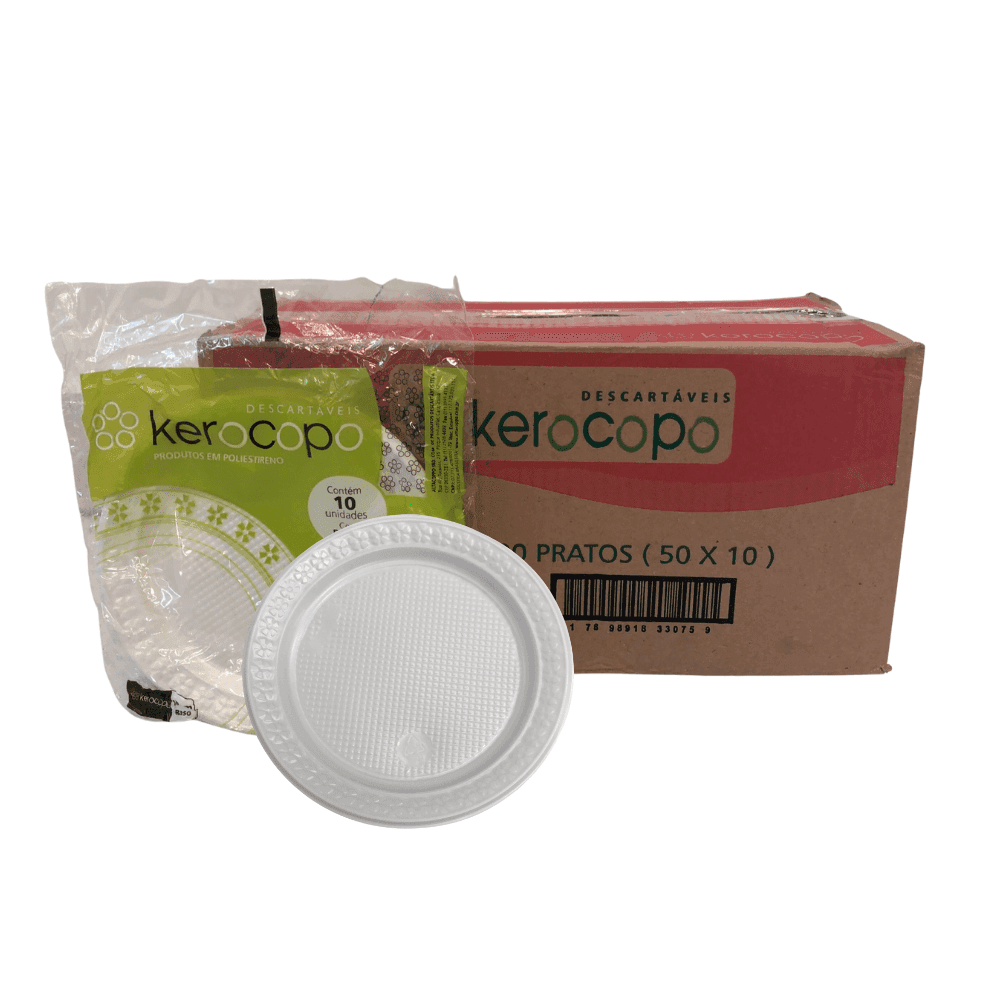 Prato 18cm Sobremesa Raso Kerocopo 500 unidades. Categoria Descartáveis e Embalagens. Subcategoria Pratos Descartáveis. Marca Kerocopo. Quantidade 500. Casa Limpa em São Paulo, Rua Apinajés 1484, Sumaré.